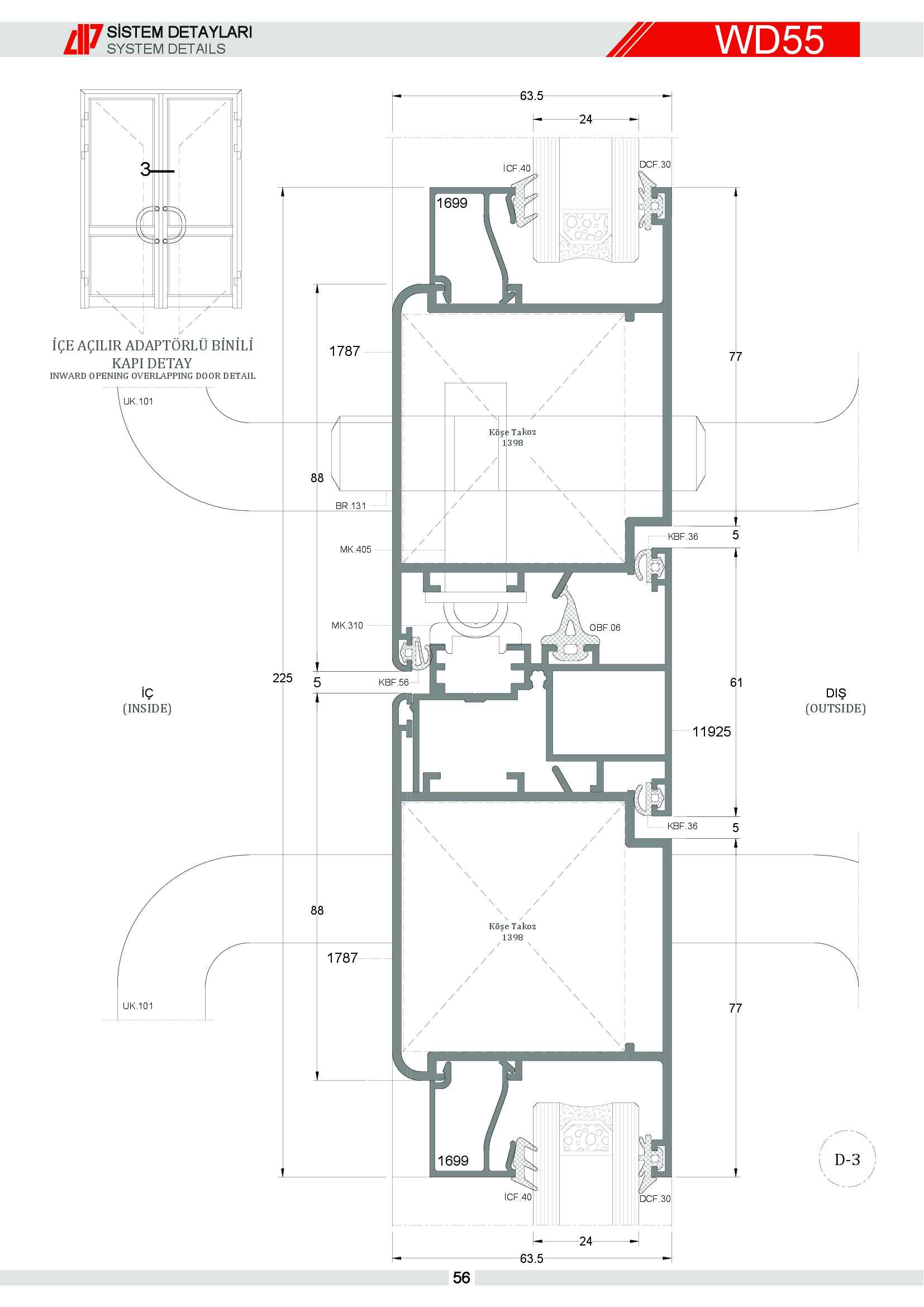 S 55 Yalıtımsız Alüminyum 55